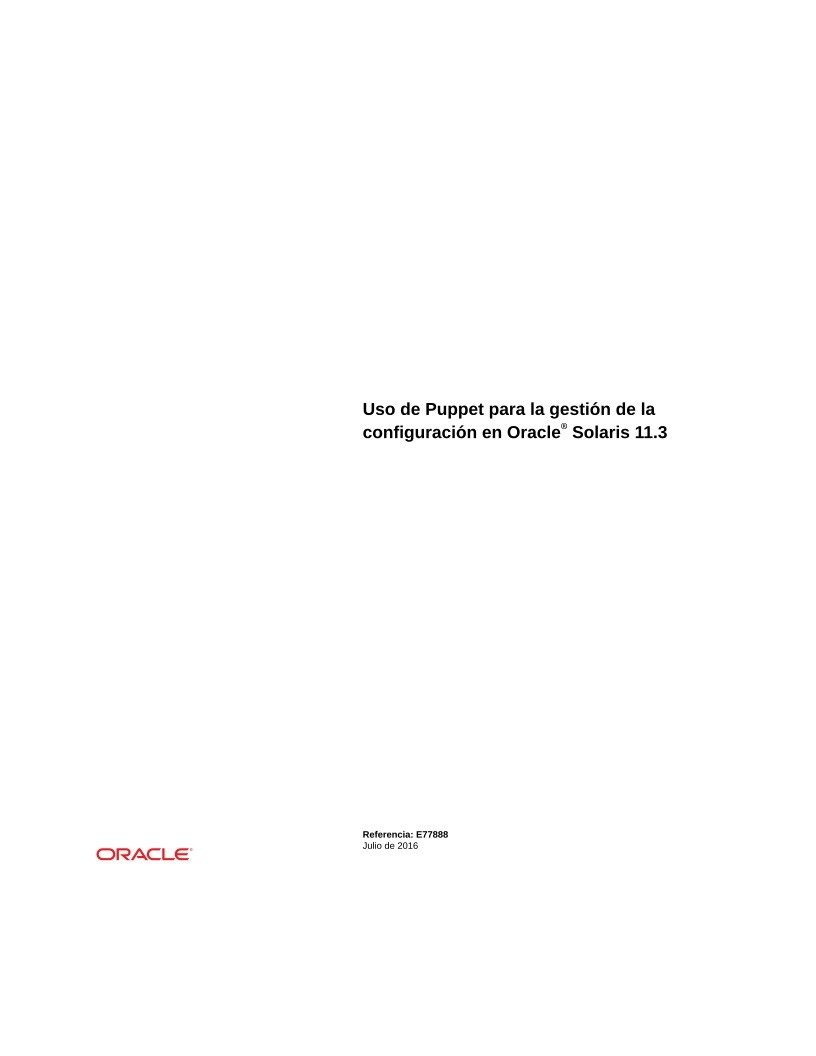 Imágen de pdf Uso de Puppet para la gestión de la configuración en Oracle Solaris 11.3