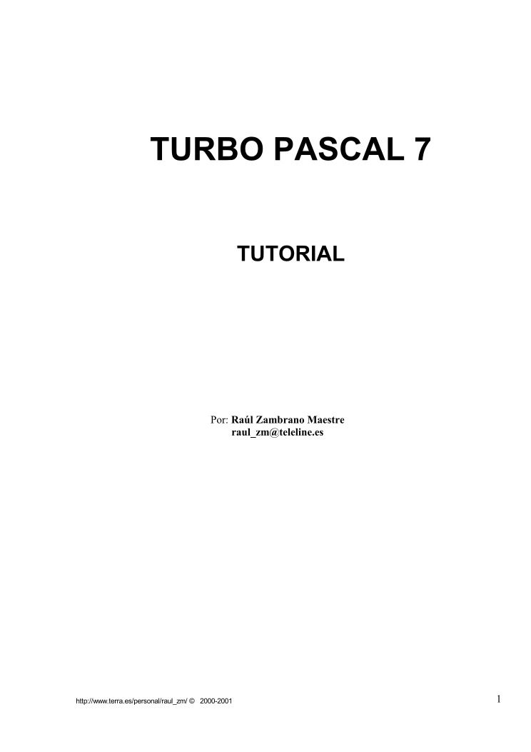pascal tutorial pdf