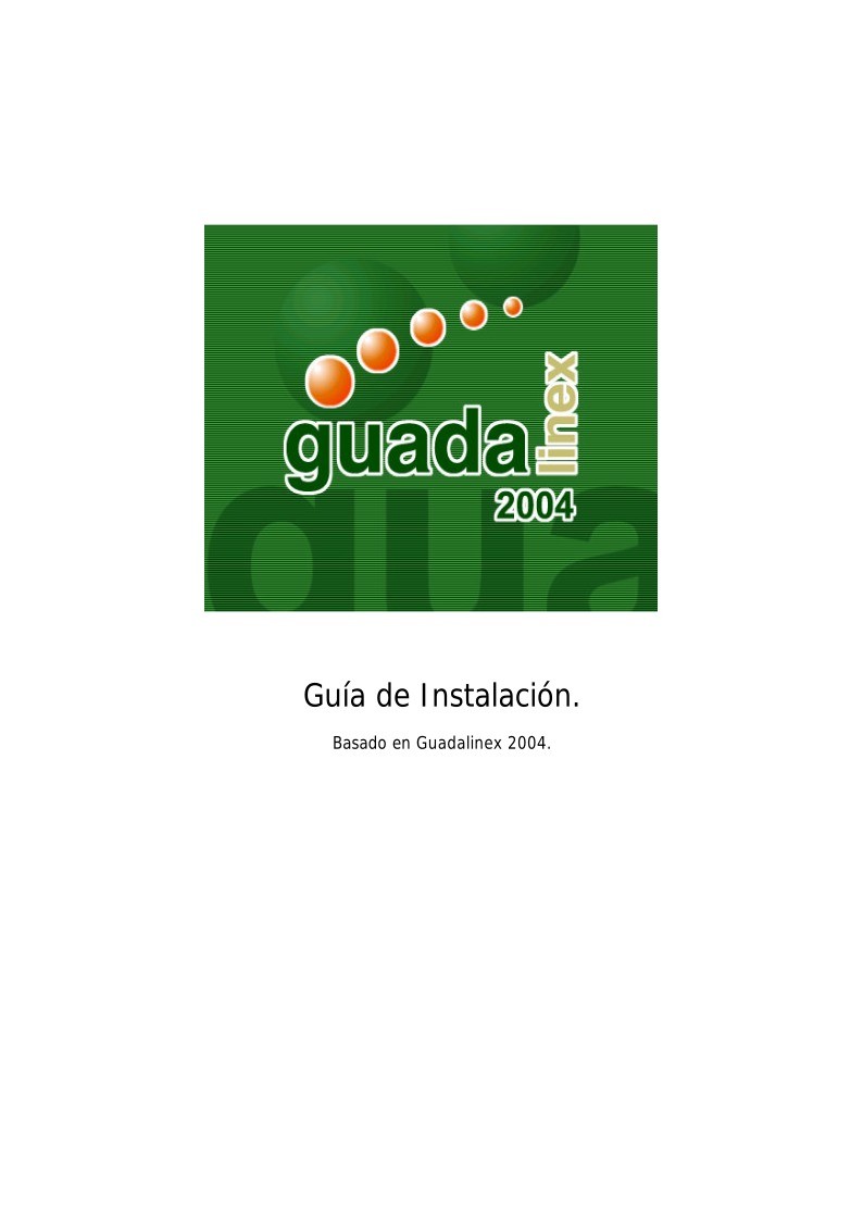 Pdf De Programación Guía De Instalación Guadalinex 2004