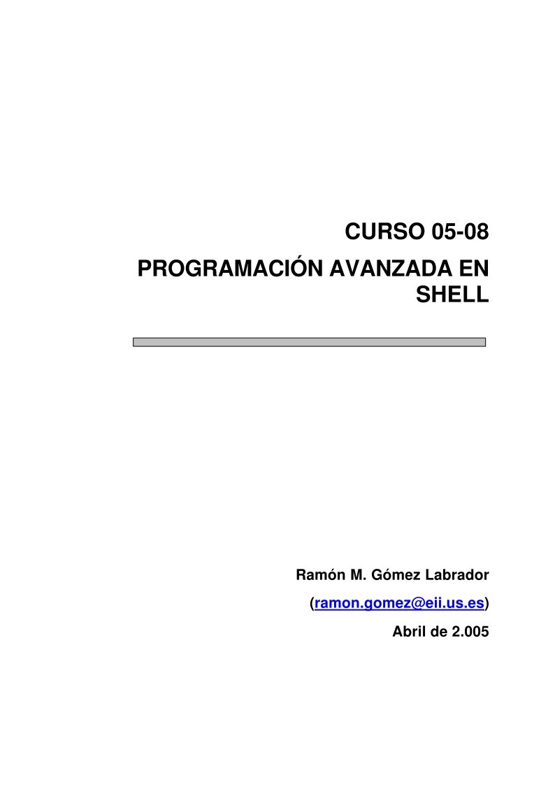 PDF De Programación - Programación Avanzada En Shell