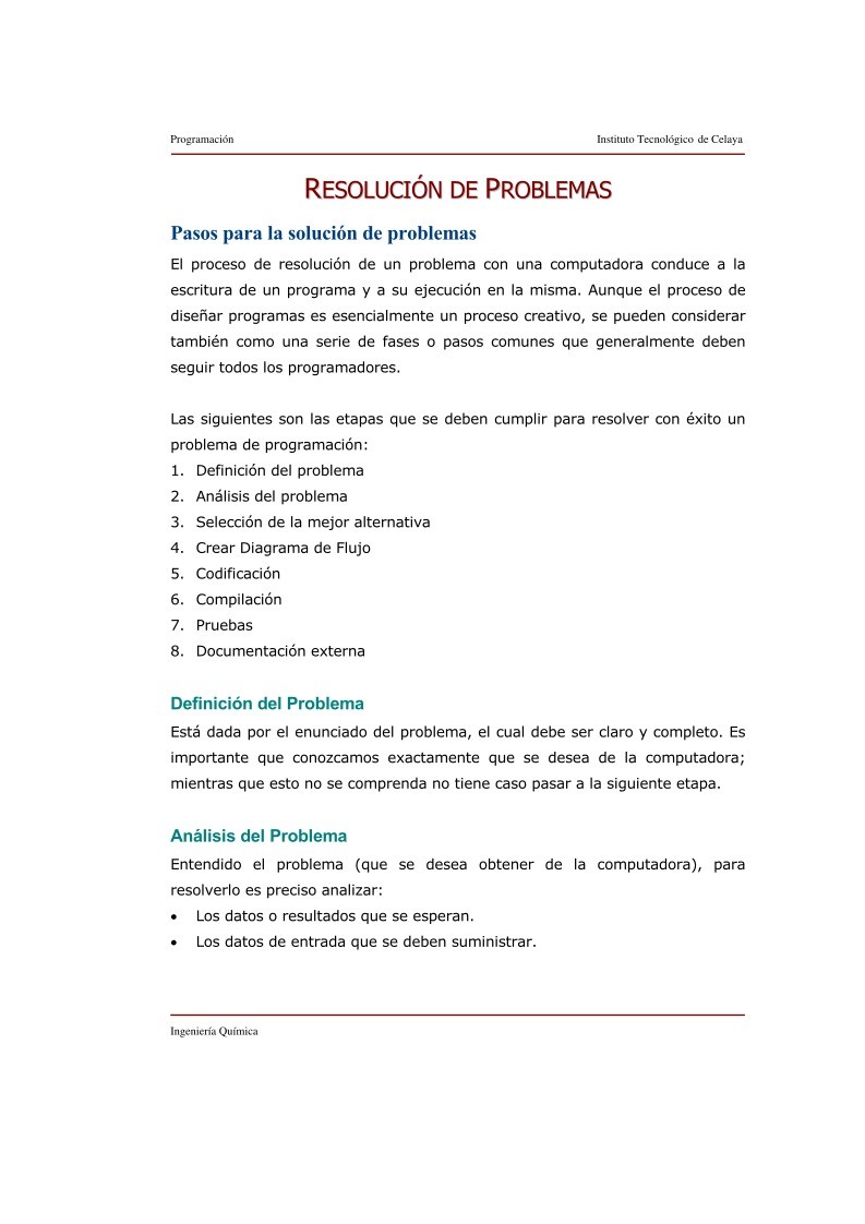 PDF de programación - Resolución de problemas