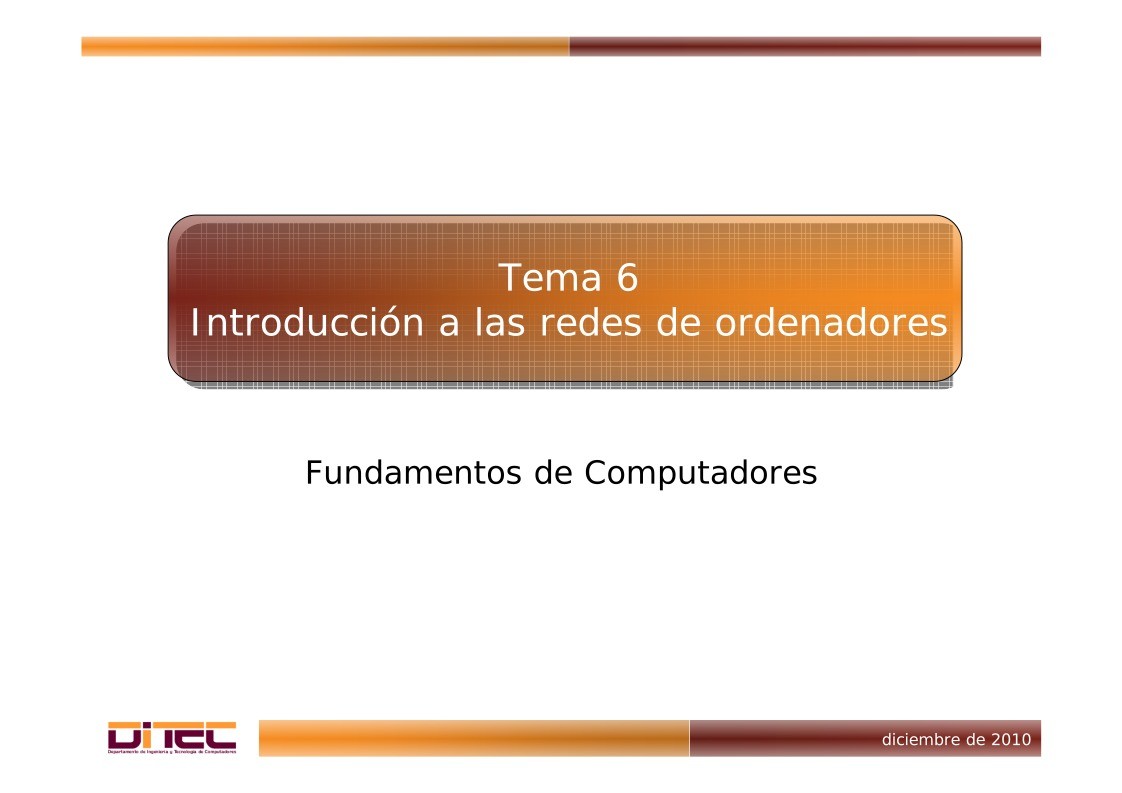 Pdf De Programación Tema 6 Introducción A Las Redes De Ordenadores