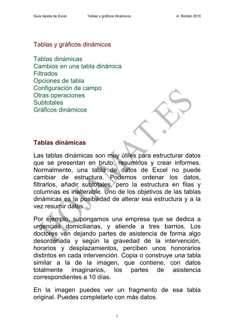 manual de excel 2010 tablas dinamicas pdf